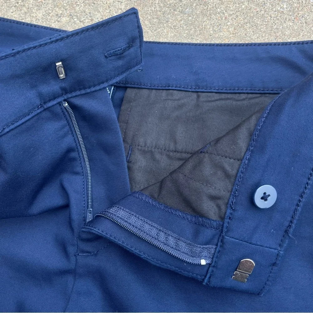 Chaps Classic Straight Leg Chino Pants Women 6 Navy Blue‎ Cotton Blend 32x29